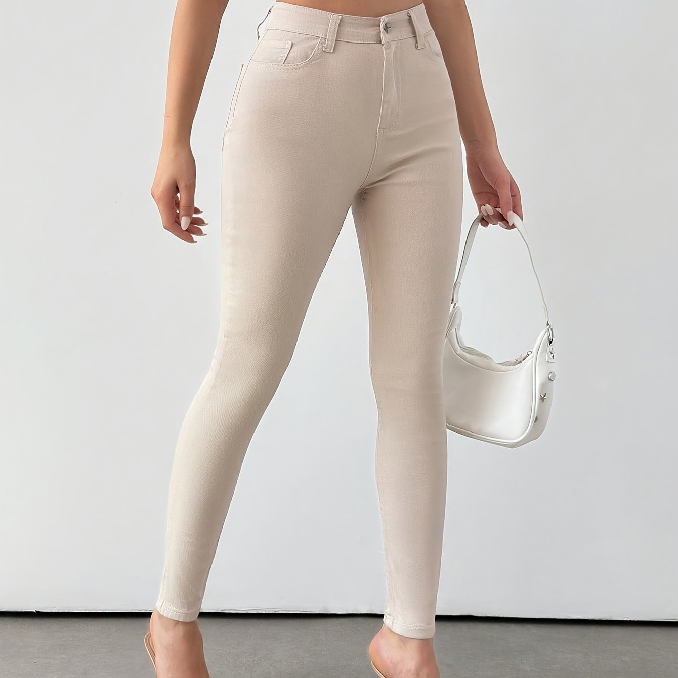 High-waisted, Tight-fitting, And Height-enhancing Denim Pantsdenim