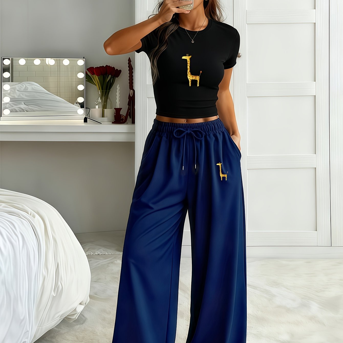 TEMU 2026 Summer New Modelelegant And Comfortable S Outfit Y2k Short Refreshing And Breathable Sleeves Summer Big Easter Mother's Day Interesting