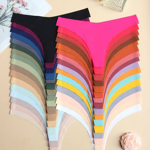 33pcs plain colored non marked style underwear non marked breathable soft comfortable personality underwear women seamless suit