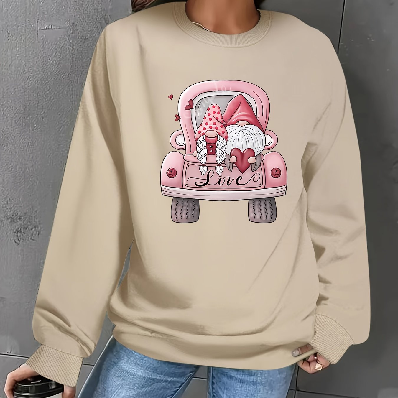 Rvidbe Valentine's Day Sweatshirts for Women Cute Love Gnome Graphic  Crewneck Long Sleeve Pullover Tops Loose Raglan Shirts Coffee : :  Clothing, Shoes & Accessories