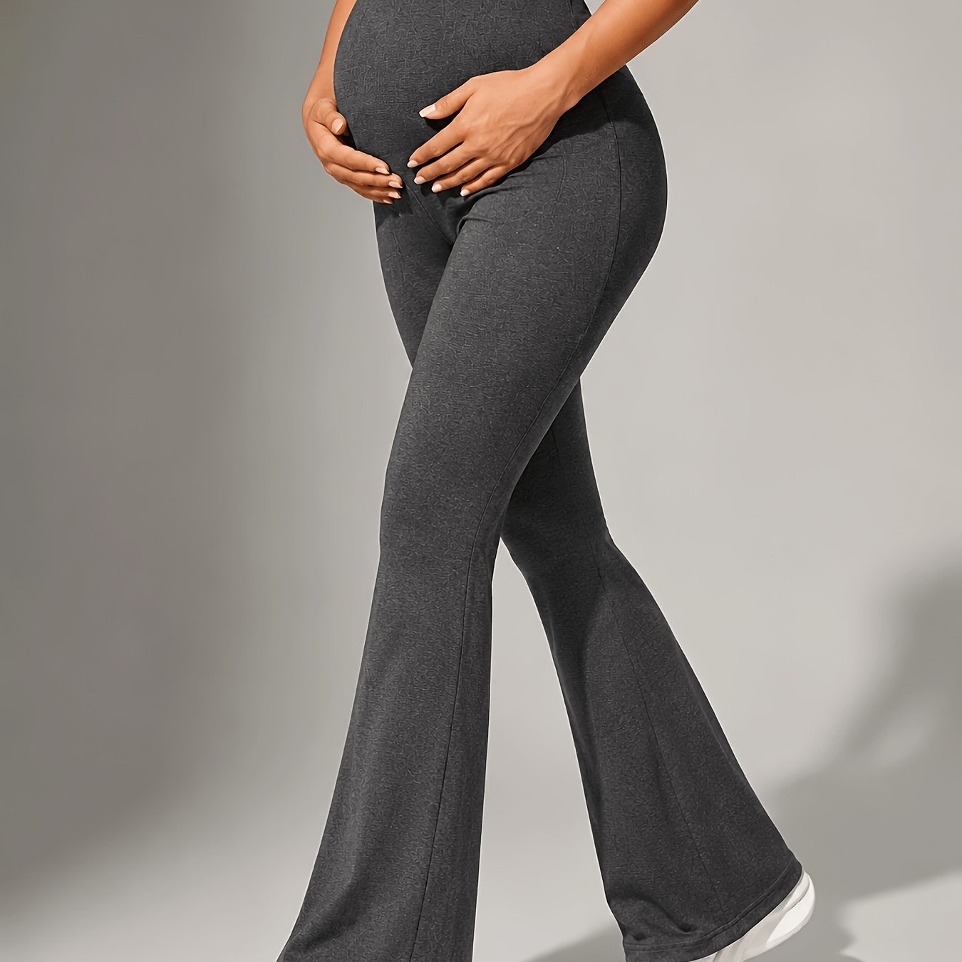 TEMU Women's Flare Maternity Pants, Wear, Casual Fashion Safe Comfortable High-stretch Athletic Flare