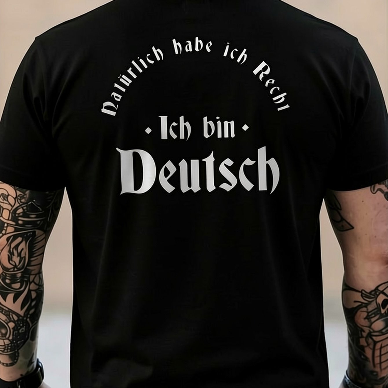 Men' & German Heritage T-shirt - Funny "" German Print, Casual Round Neck Tee Suitable For Wear, Machine Washable Shirt For Germany Pride & Everyday German Apparel