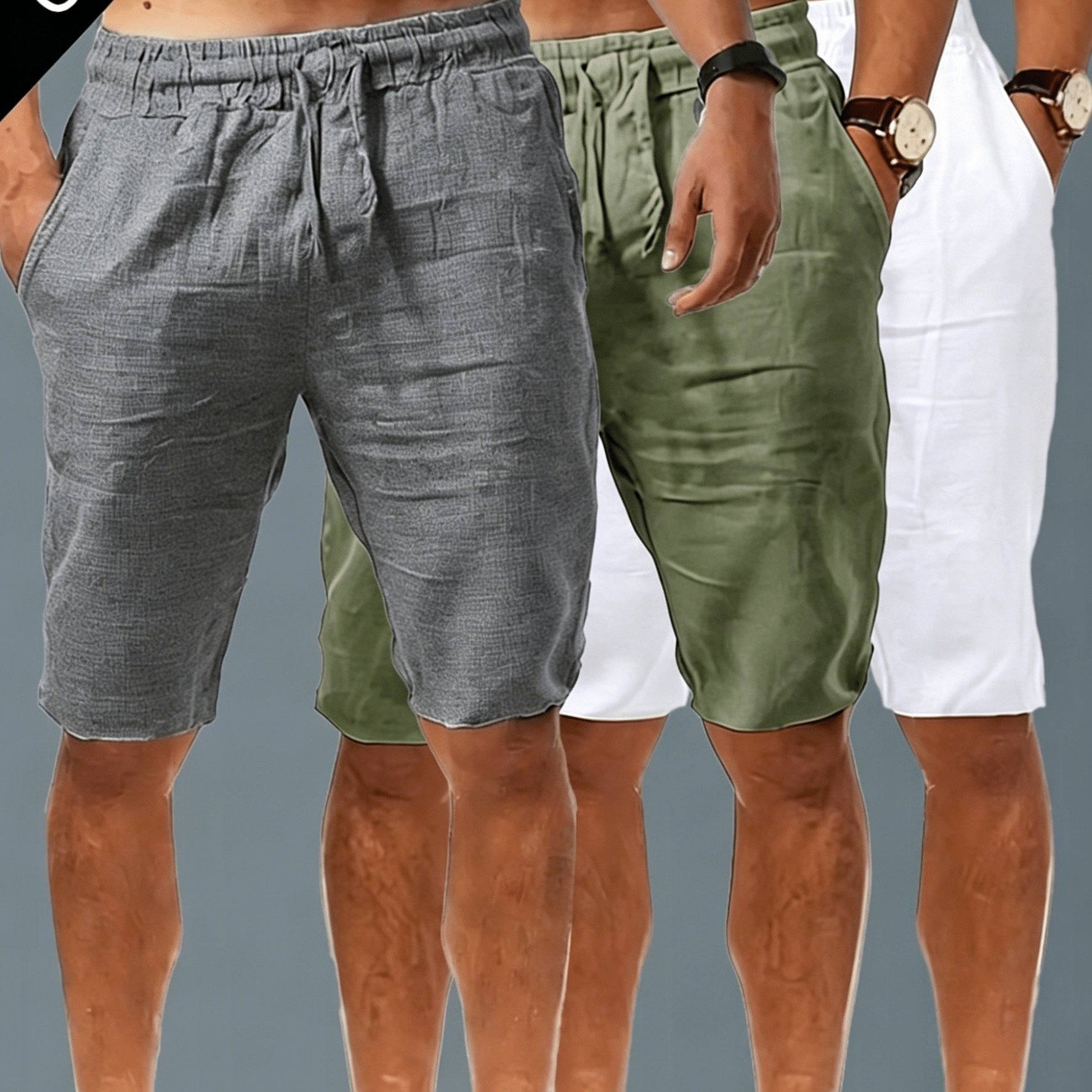 TEMU 3pcs Casual Woven Shorts, Men's Summer Casual Fashion Outfit Breathable And Comfortable, Men's 3-pc For A Whole Summer Outfit, Beach