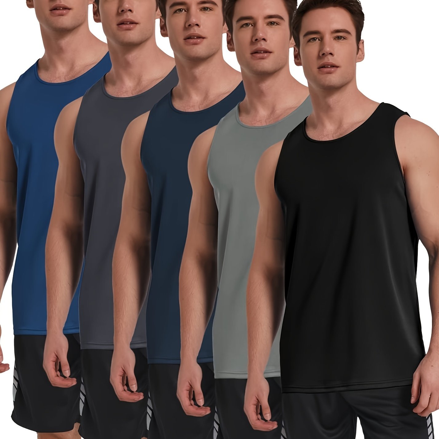 TEMU 5pcs Tank Top Sleeveless Mesh Shirt Quick Dry Fitness Tank Training Wear, 2026, Valentine's Day, Gifts