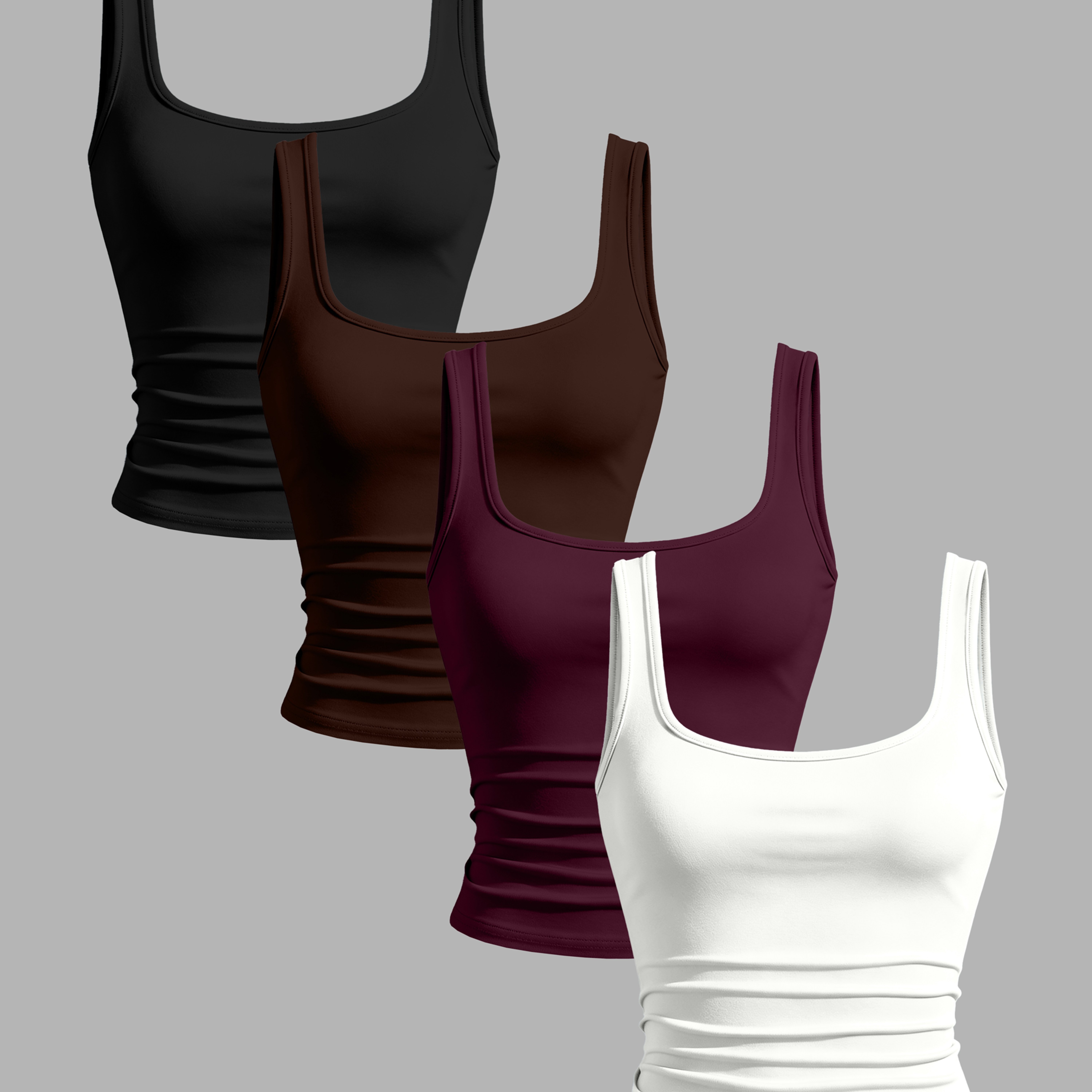 TEMU 4pcs Set, New Women's Fashionable And Sexy Trendy Hem Vest, Suitable For Spring, Summer, And Autumn Wear
