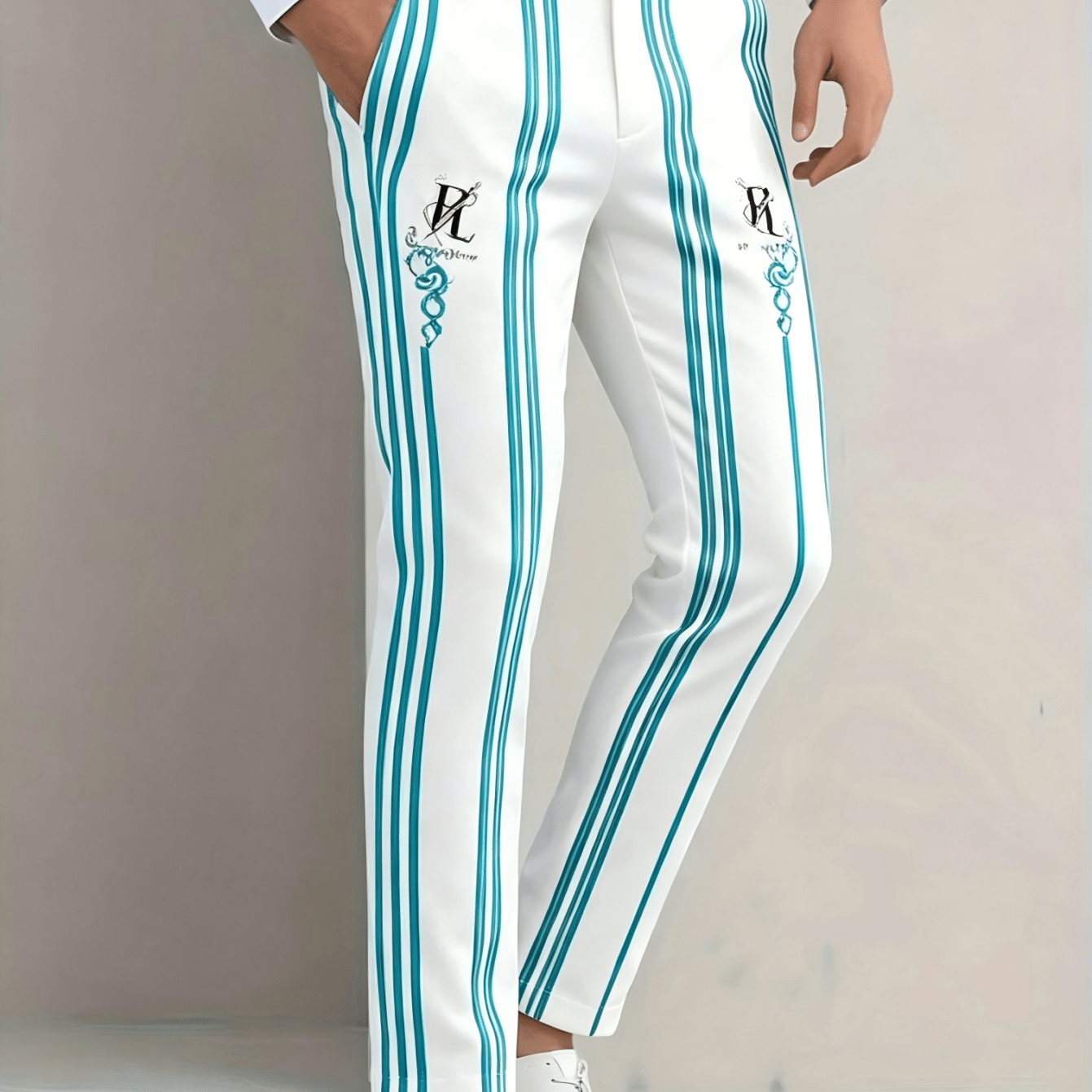 Men's Fashion Vertical Striped Printed Suit Pants, Slim-fit Trousers For Parties, , Wedding Banquets And Formal Occasions, Stylish And Versatile For Business And Casual Commuting, Exquisite Pr