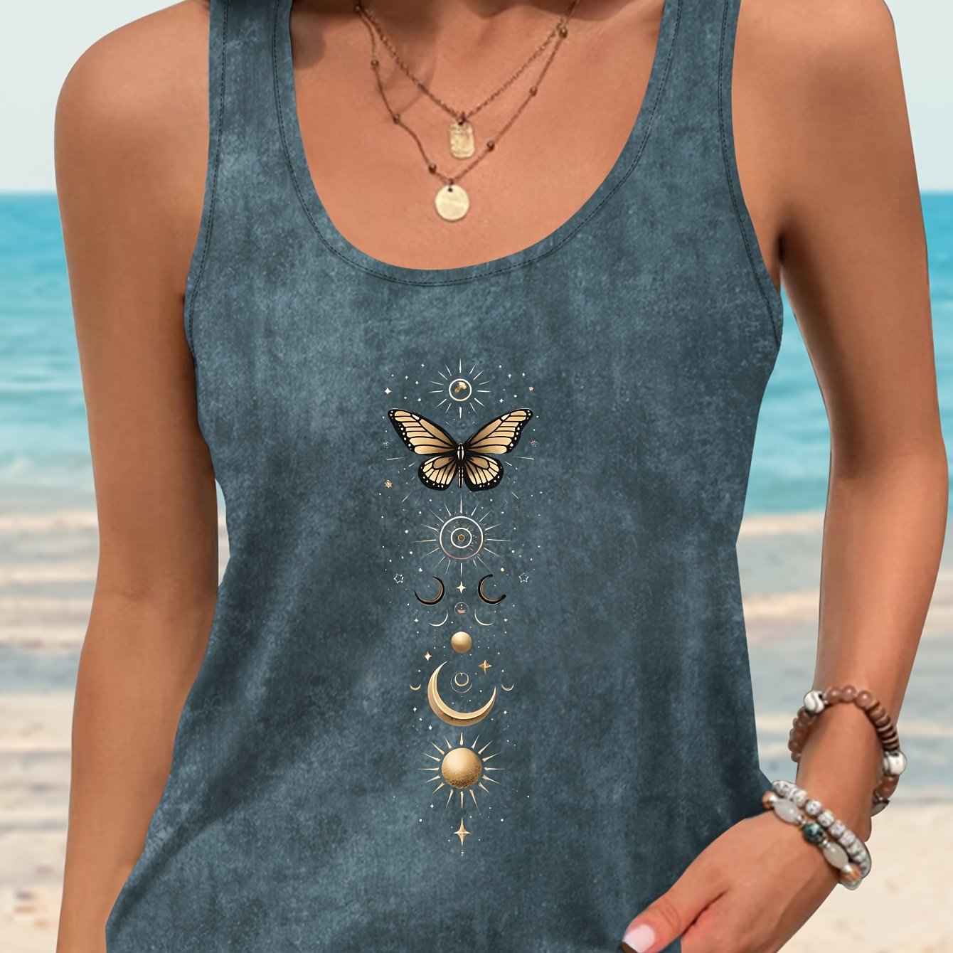TEMU Floral Beach Vacation Tie-dye Top For Summer Fashion, A Relaxed Holiday. Made From Cool And Comfortable Fabric, Machine Washable
