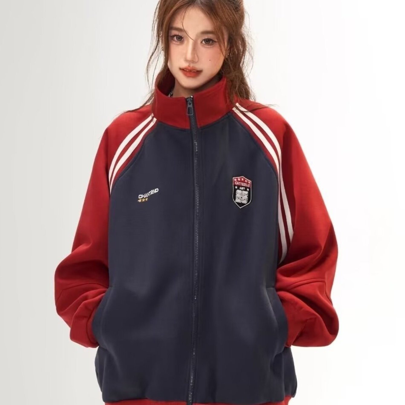 TEMU Ladies' Sweatshirts, Casual Sweatshirts, Comfortable, Simple, Color Block , Fashionable, Spring And Autumn Sweatshirts