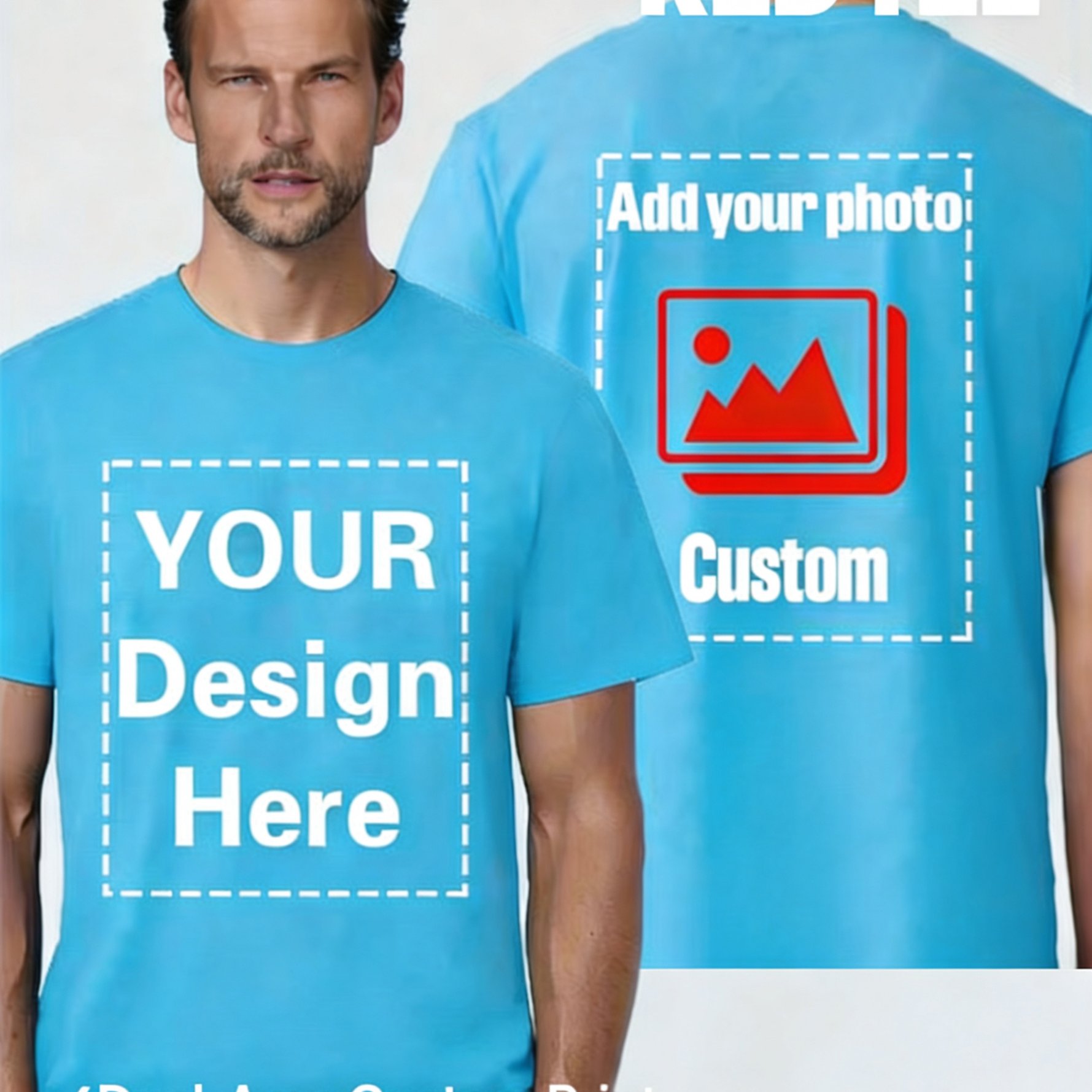 TEMU T-shirt da personalizzata con foto - Stampa personalizzata - Top casual ad asciugatura rapida a maniche corte