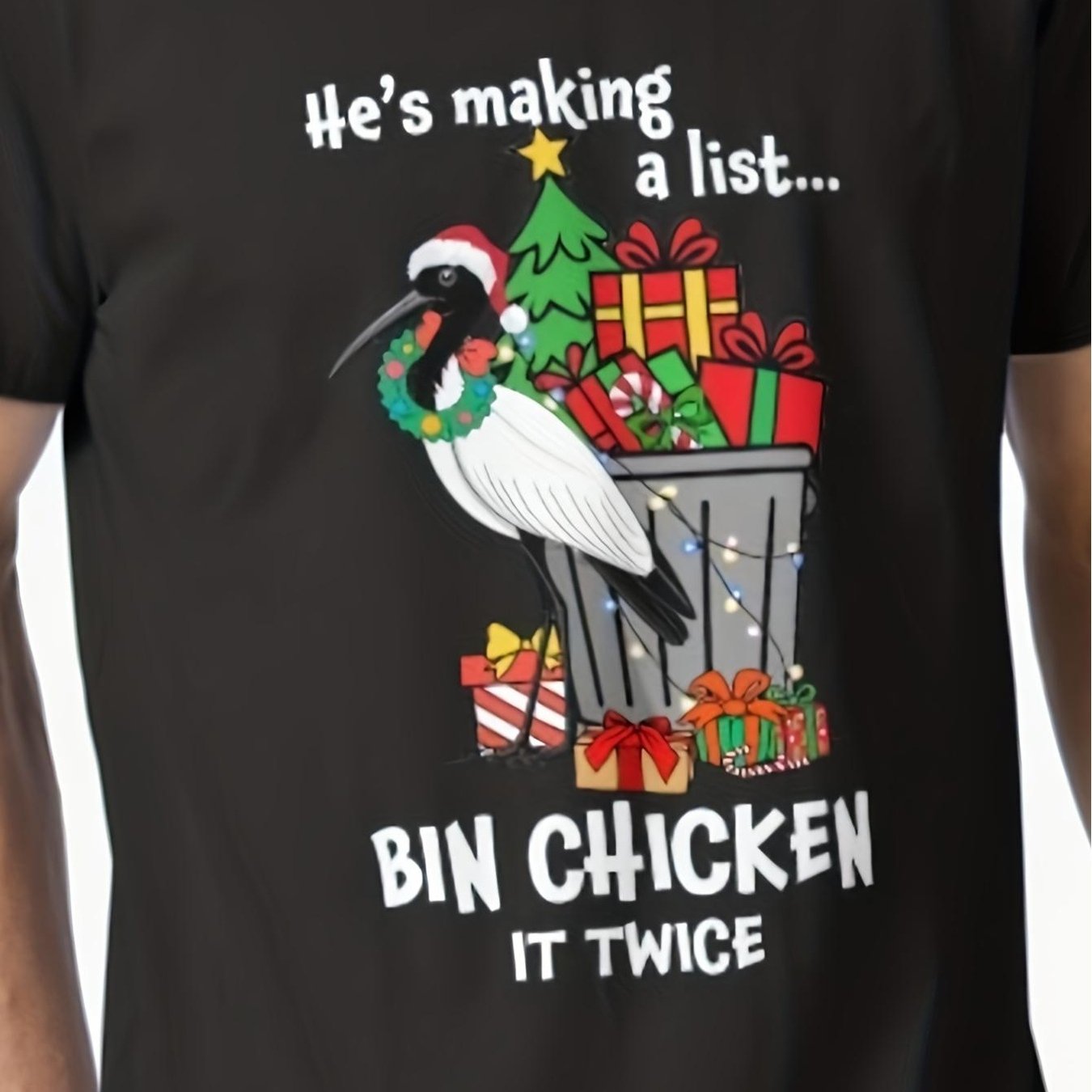 TEMU Men's Funny T-shirt - Slang Humor He's Making A List It Short Sleeve Tee With Graphic Australian Sm High-stretch S-unisex Holiday Gift Casual
