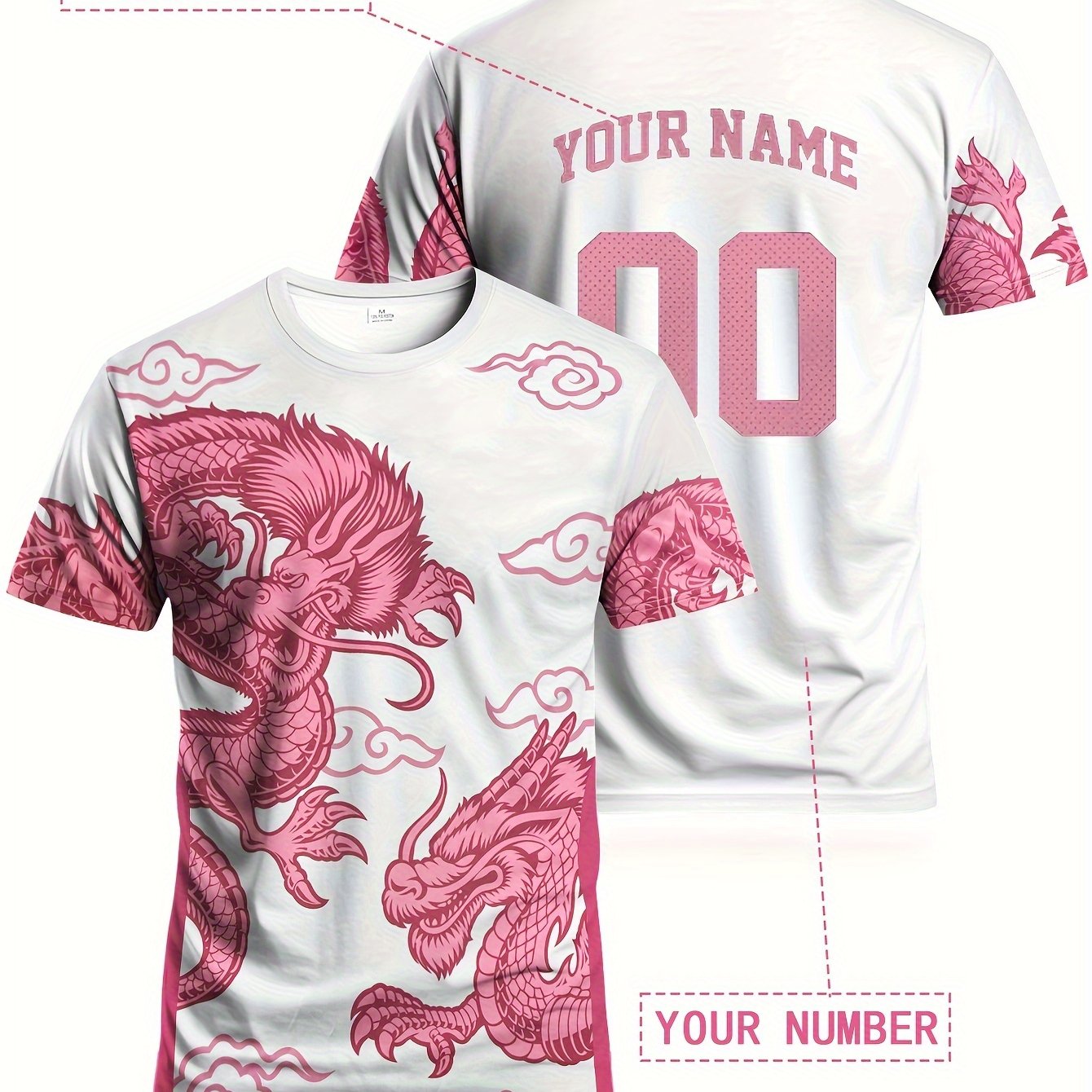 TEMU Name/number Jersey T-shirt - Breathable Quick-dry Suitable For Basketball, Soccer, Volleyball Team Uniforms, Machine Washable Quick-dry Jersey