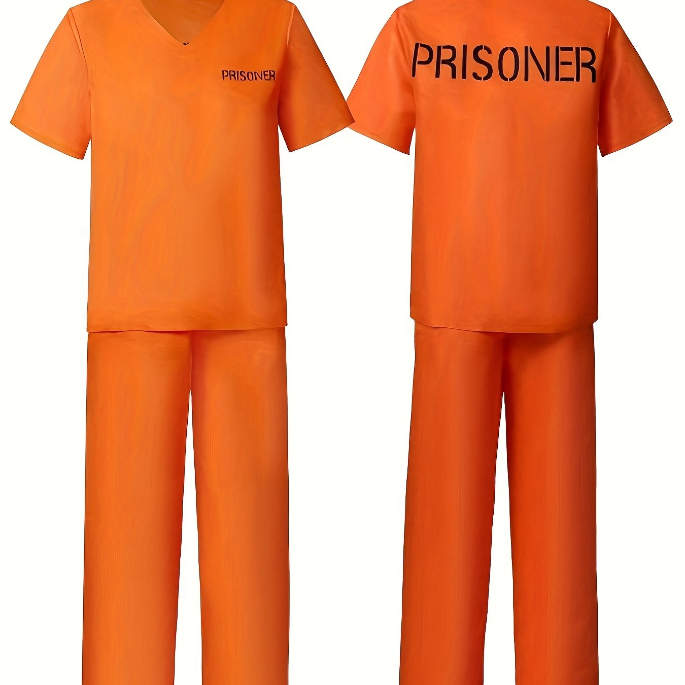 TEMU Halloween Costume Adult Prisoner Outfit Stage Performance Clothing Short Sleeve Set Role Play Costume, Role Play Outfits Men