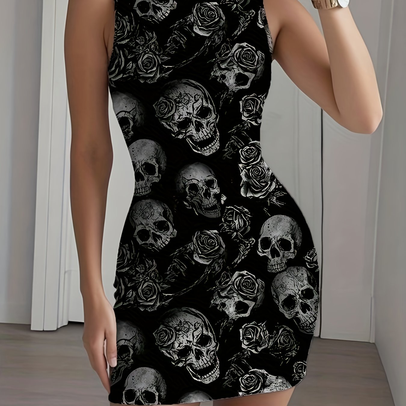 TEMU Trendy Dress For Women Featuring A Sexy Skeleton Design