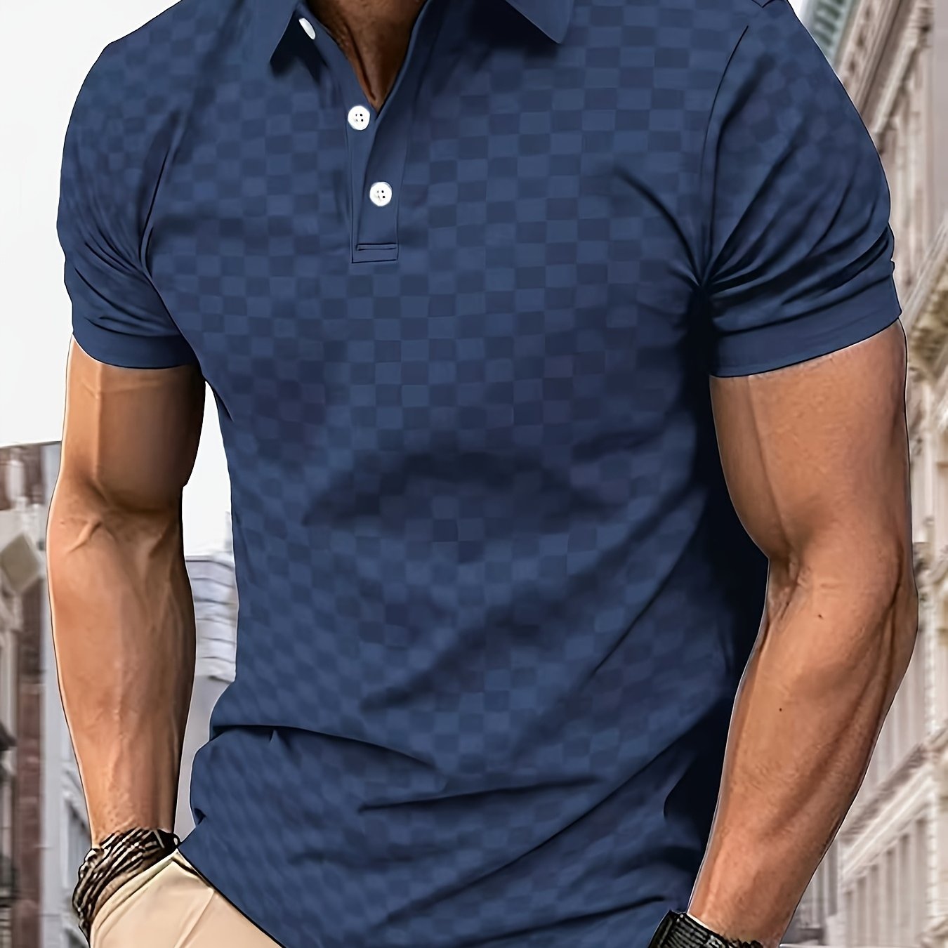 TEMU Large Men's Fashionable Casual Shirt, Plus Size