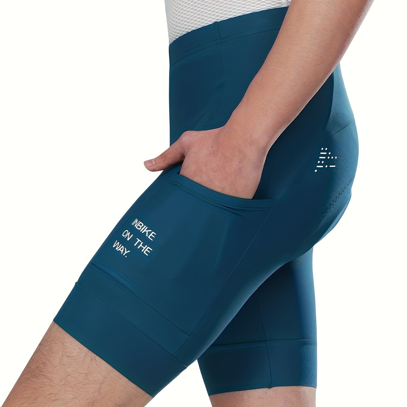 Image of Inbike Men's Cycling Shorts With Pocket And 3d Cycling Mat, Breathable Road Bike Cycling Shorts, Summer Outdoor Sports Equipment