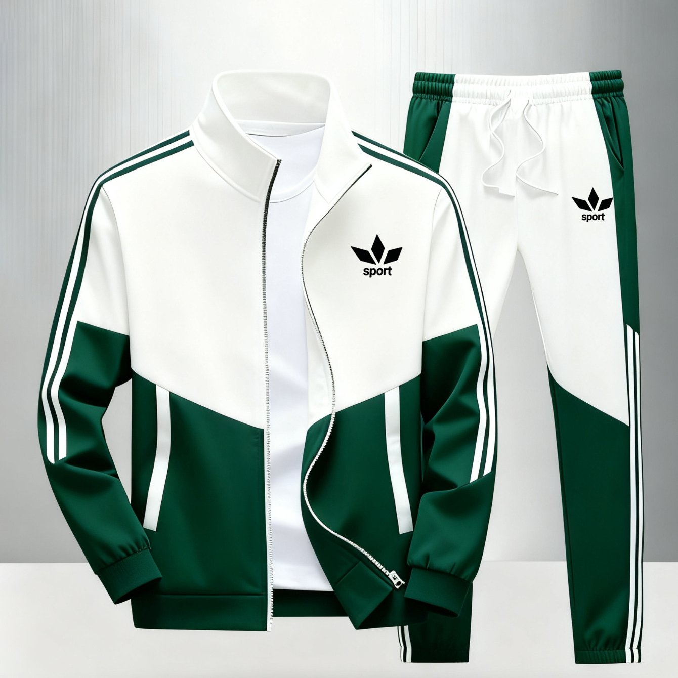 TEMU Outfits Casual Sportswear Set: New Casual Sport Jacket With Matching Trousers, Comfortable And Lightweight, Suitable For , Unisex Design, In
