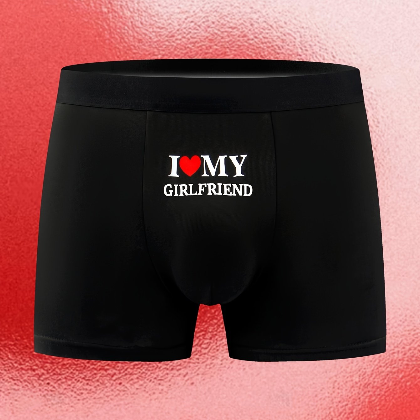 TEMU 1pc Sous-vêtement pour homme "Love" imprimé, style long et plat avec , et léger, idéal pour le fitness et , sous-vêtement de sport tendance pour