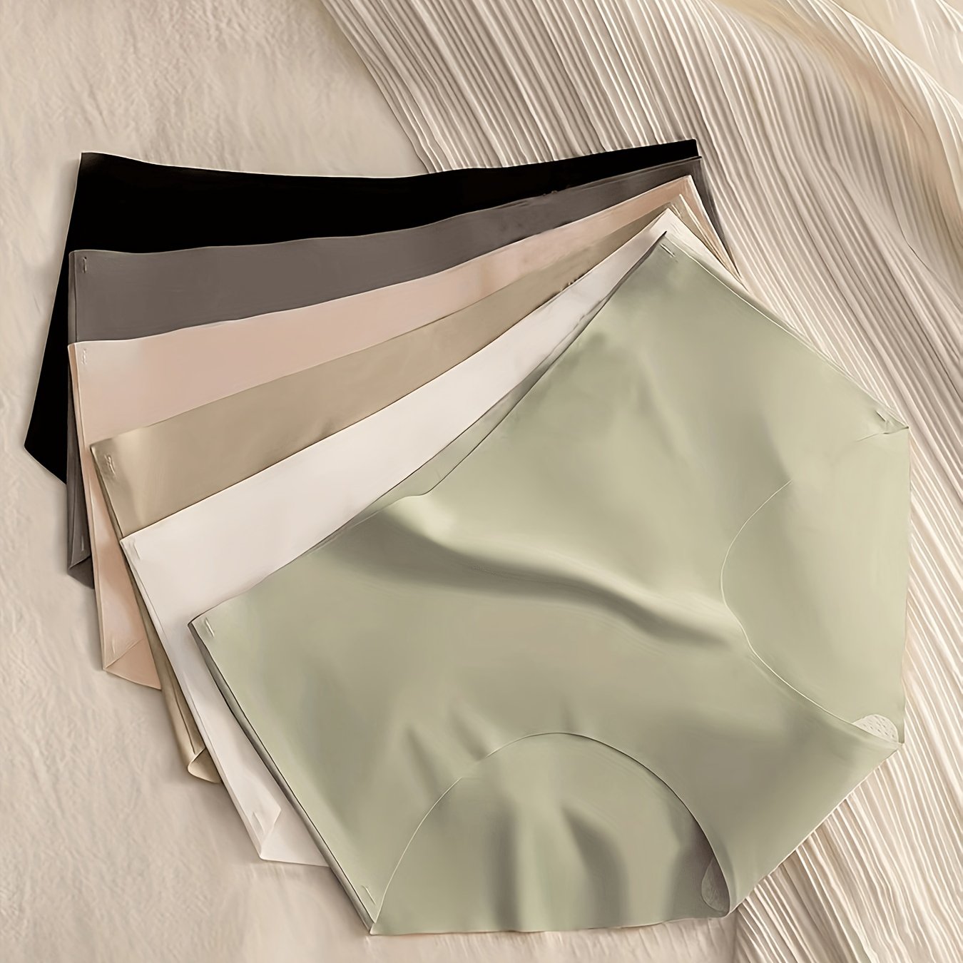 TEMU 6pcs Solid Color Seamless Briefs, Simple Comfy Breathable Stretchy Intimate Panties, Women's Lingerie & Underwear