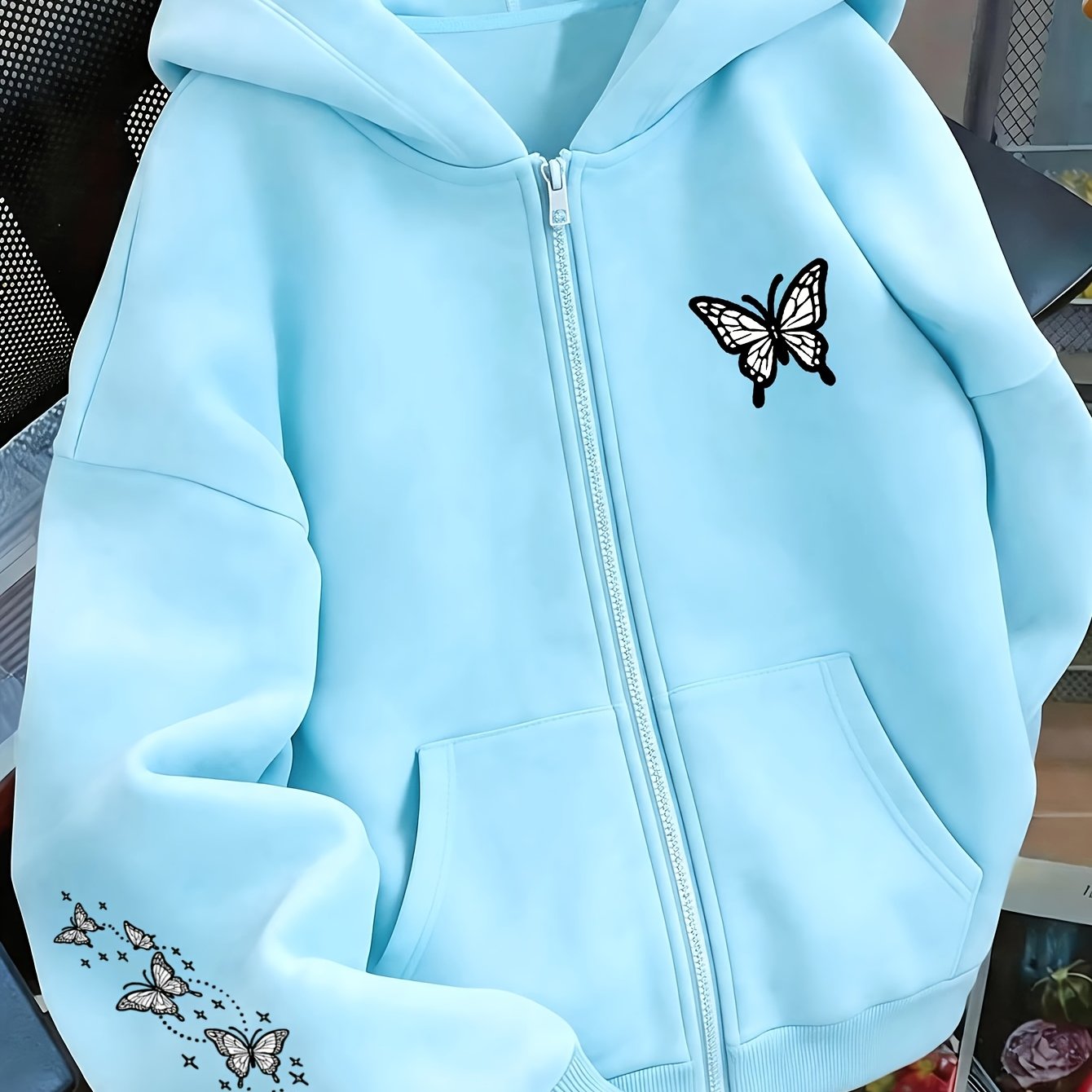Image of Art Print - Y2k Zip Hoodie - Stylish And Comfortable Zip Jacket, Casual Sportswear For , Casual Sportswear Fashion Casual Jacket | Comfortable Fabrics