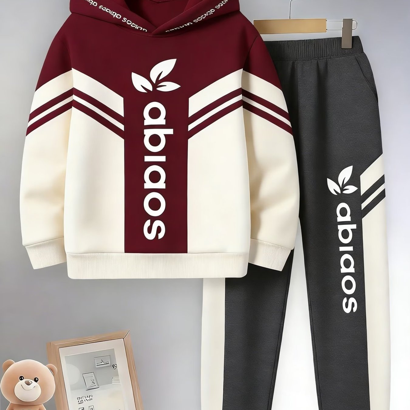 Image of Street Style Asymmetrical Stripe Panel Graphic Men's Casual Outfit 2 Piece Streetwear Set Men's Fashion Trendy Urban Outfit Weekend Wear Birthday Gift For Boyfriend, Plus Size