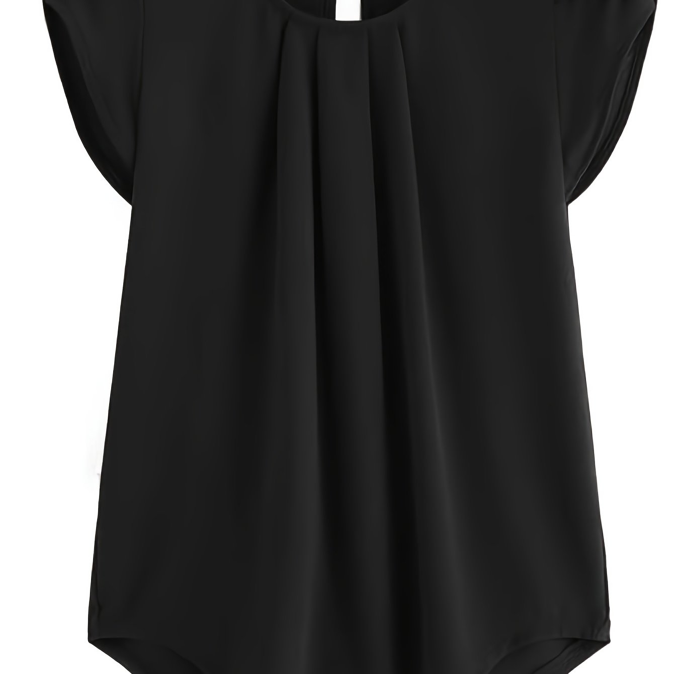 Plus Size, -developed Plus-size Women's Fashion Solid Color Pleated Irregular T-shirt