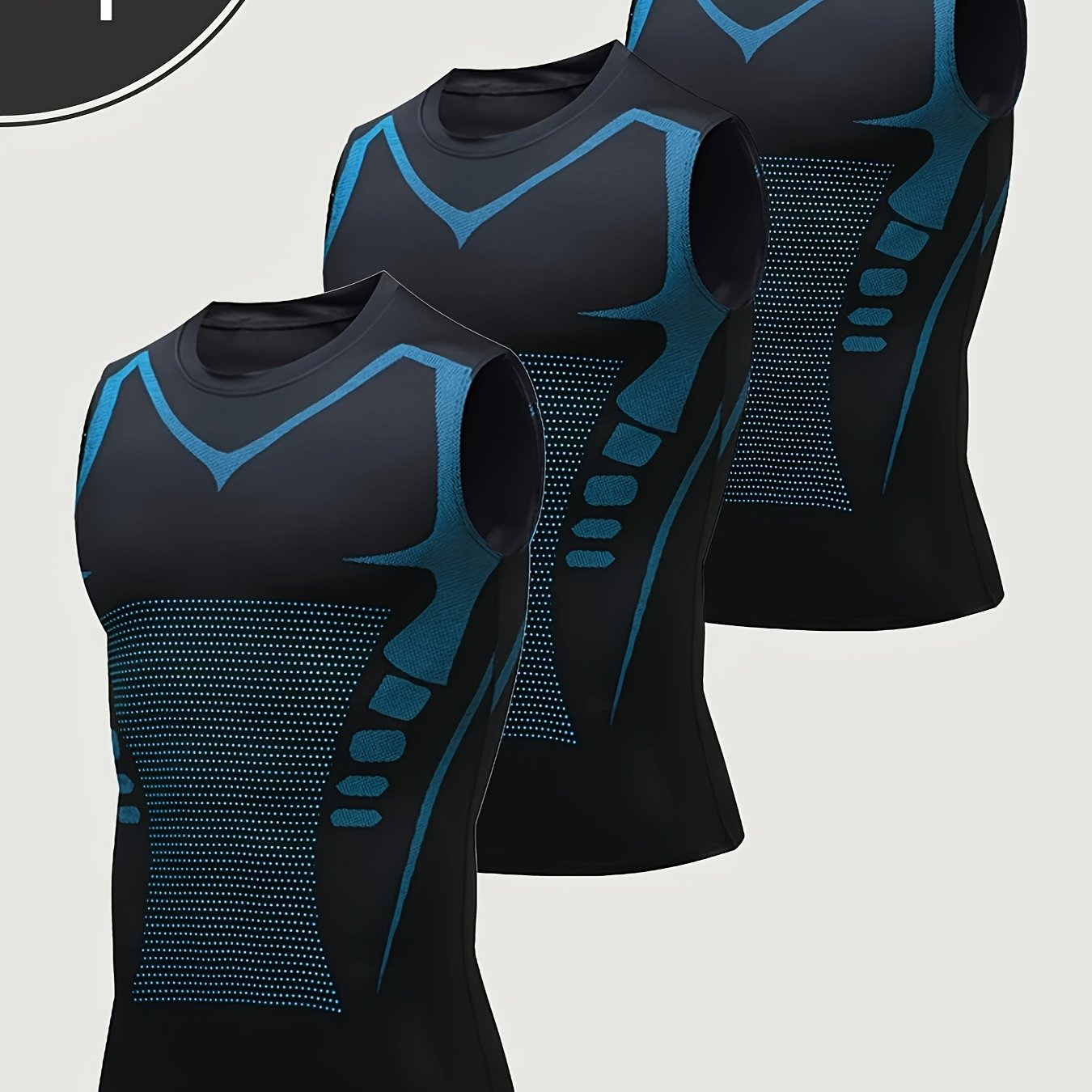 TEMU 3 Men's For Sports Compression Vests, Sleeveless Basketball Shirts, American-style Training Vests, Water-absorbing, Breathable And Quick-drying