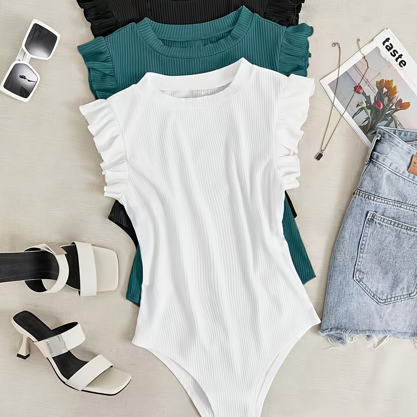 3pcs Lace Sleeve Bodysuit Set - Targeted