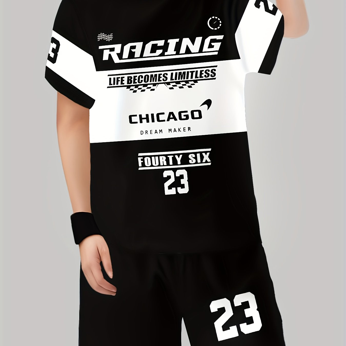 Stylish 3d Printed Casual Outfit For Boys, Featuring A Short-sleeve Pullover And Shorts, Perfect For Outdoor Activities