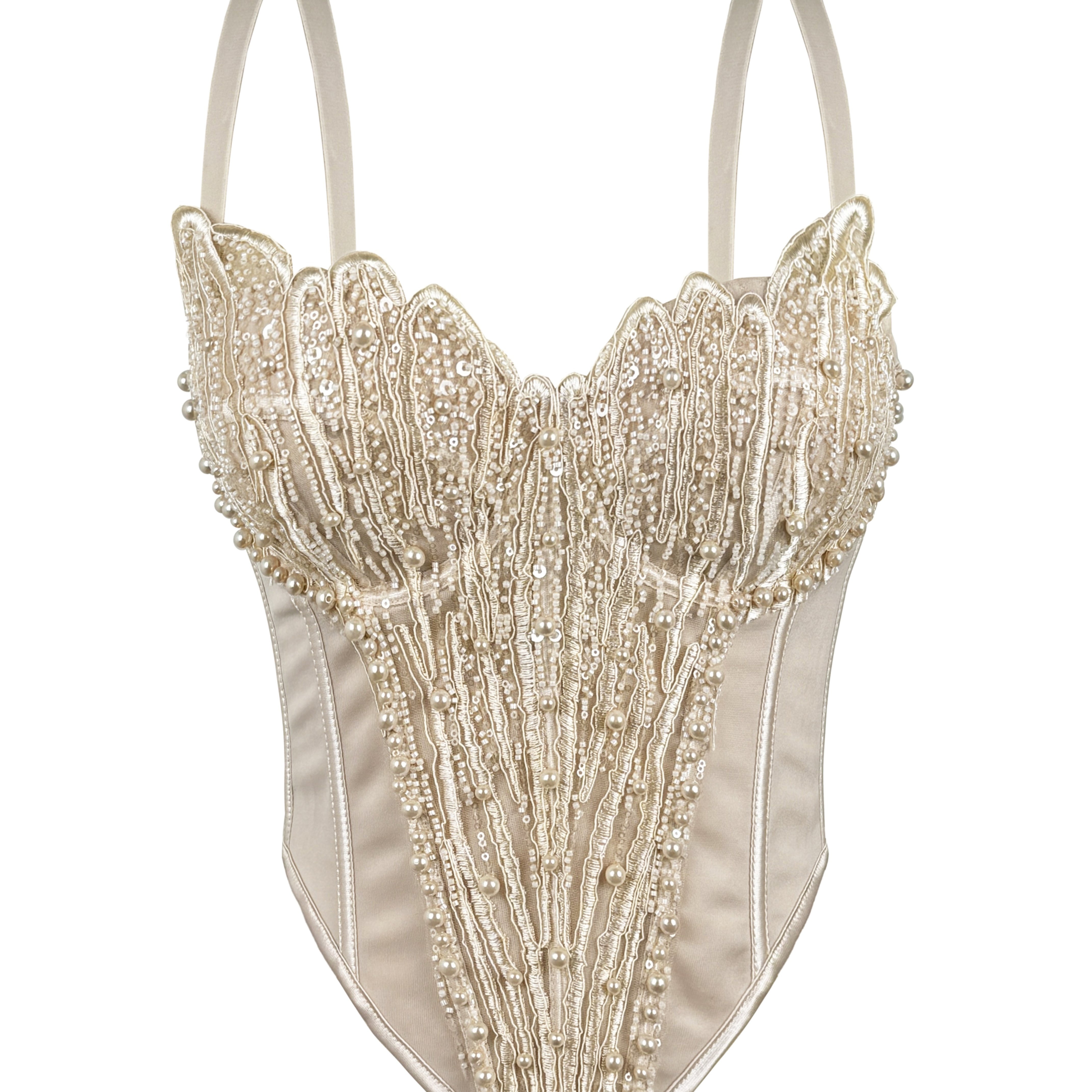 TEMU Heavy Duty Studded Fishbone Dames Corset Camisole Vest Strak Ondergoed, Mesh En Kralen String Lijnen, Taille-Cinching Camisole Binnenbandloos