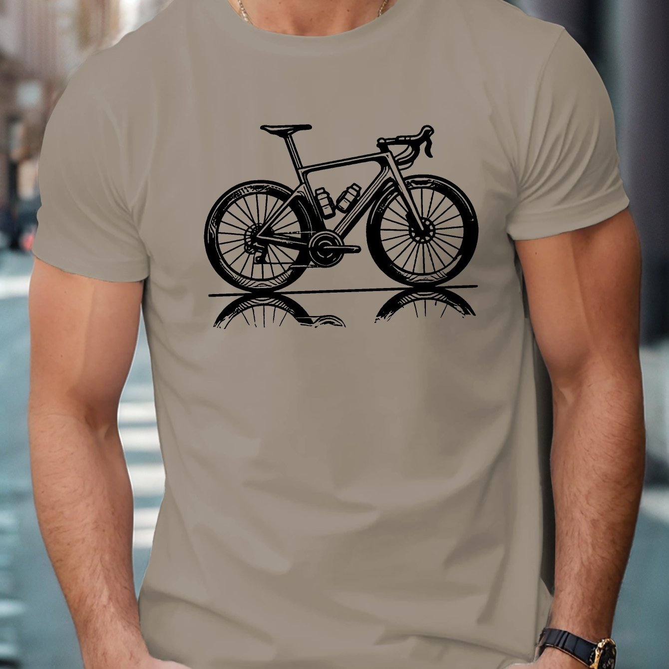 TEMU Road Cycling Men's Short Sleeve T-shirt Summer T-shirt Top