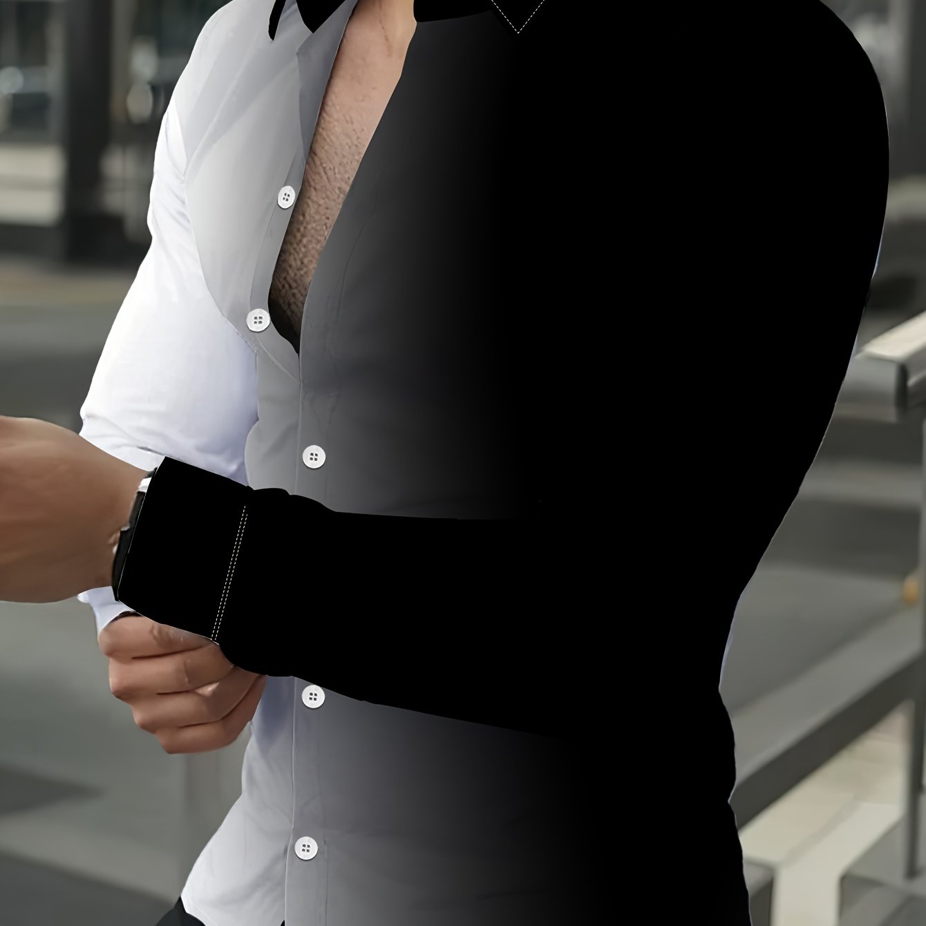 TEMU Men's Long-sleeve Shirt, Loose Fit, Versatile Business Casual Shirt