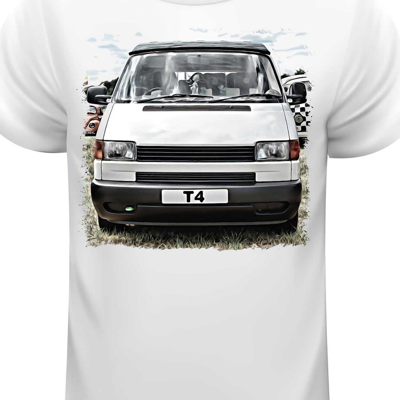 Shirt Featuring Car Art Design Of The T4 Transporter, Plus Size