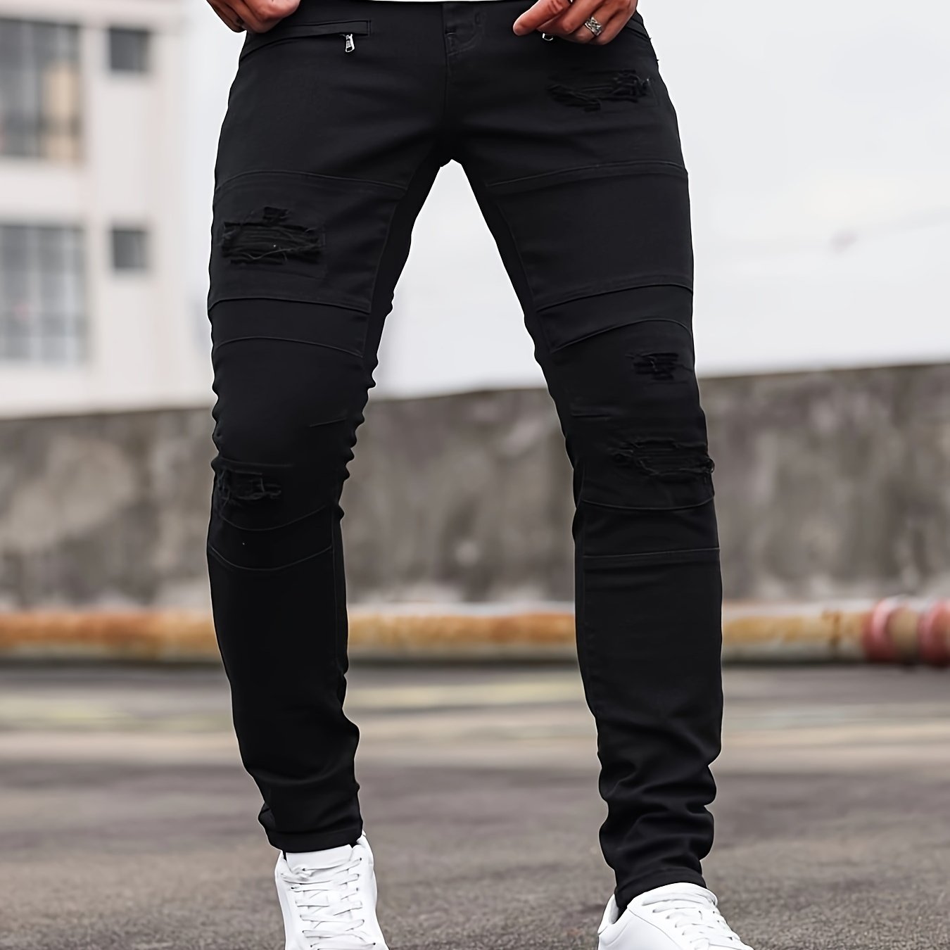 Spring And Autumn Fashion Hong Style Classic Commuter Pants Casual Daily Slim Fit Jeans Men