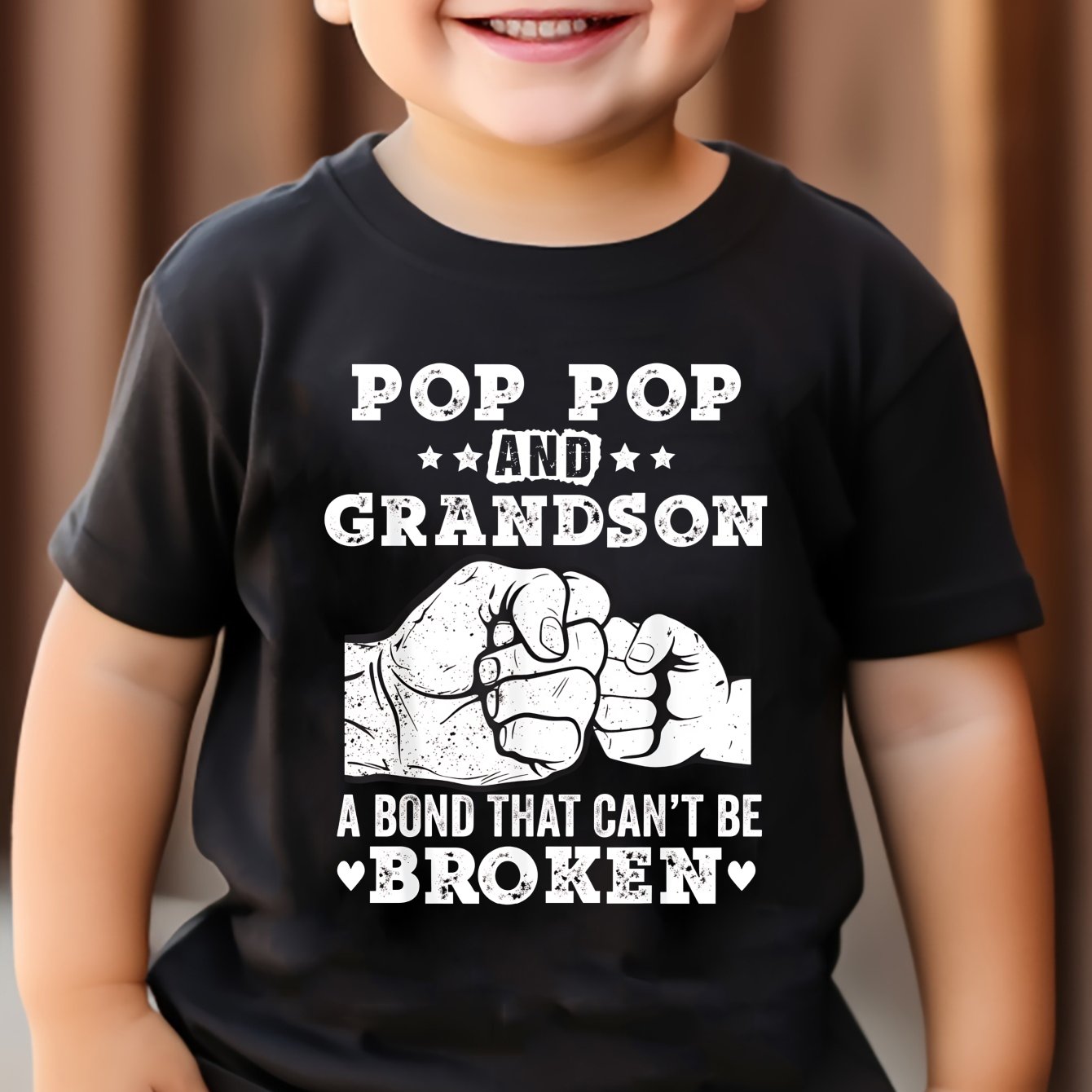 Boys Cotton T- Pop And Grandson A That Cant Be Broken Short Sleeve Tee Summer Tops For Kids