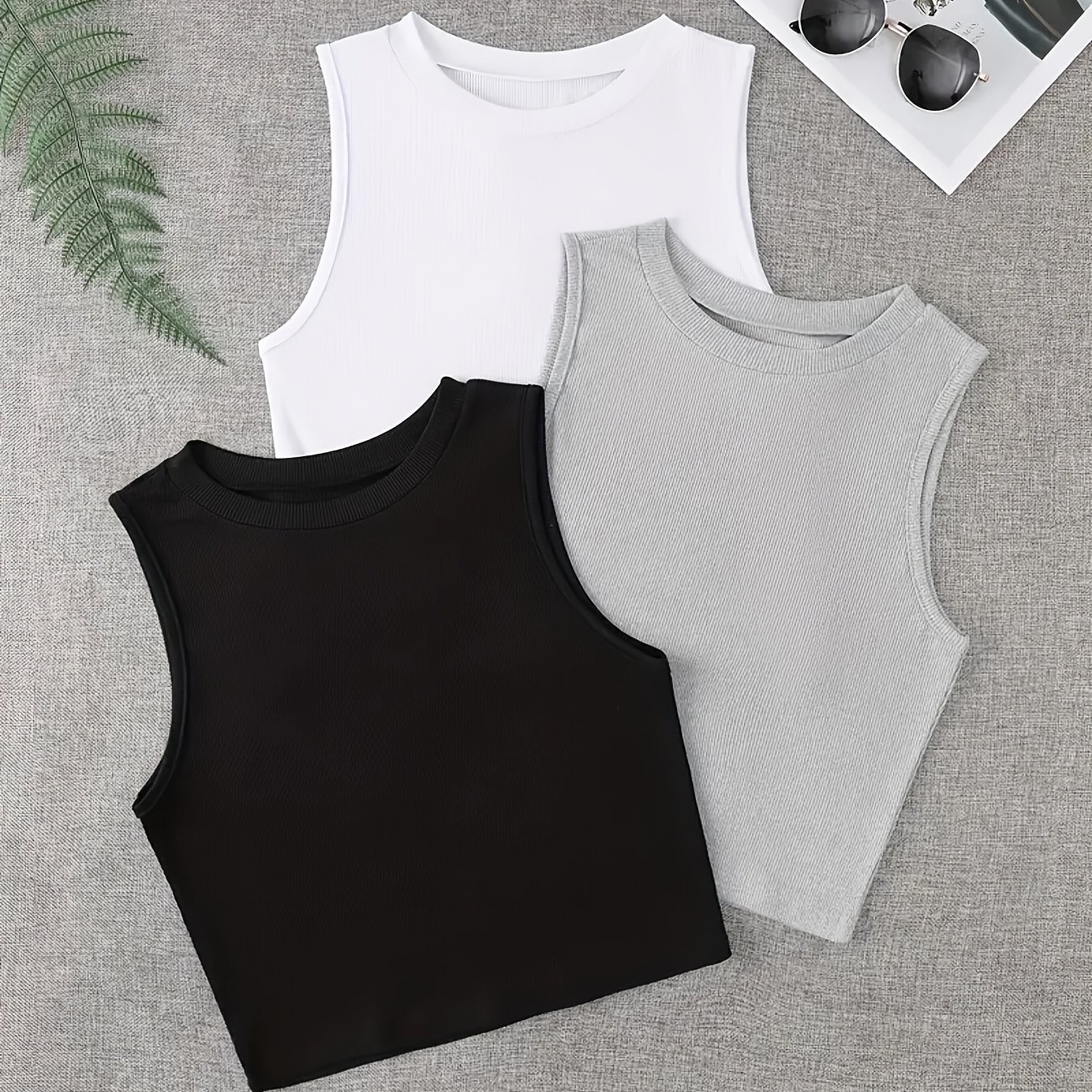Elegant 3pcs Set Casual Fashion Women's Vests
