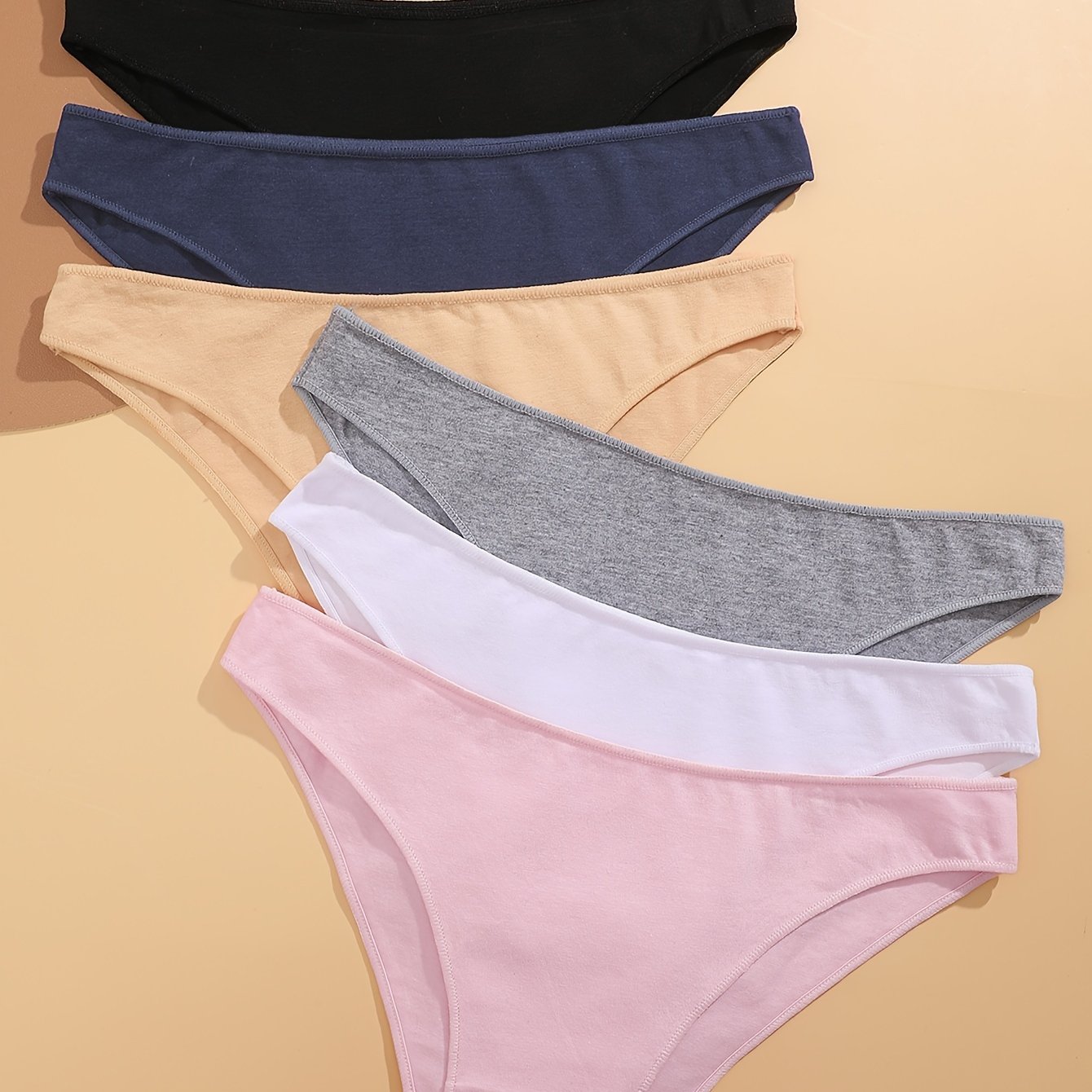 6pcs Women' Color Comfortable Simple Briefs