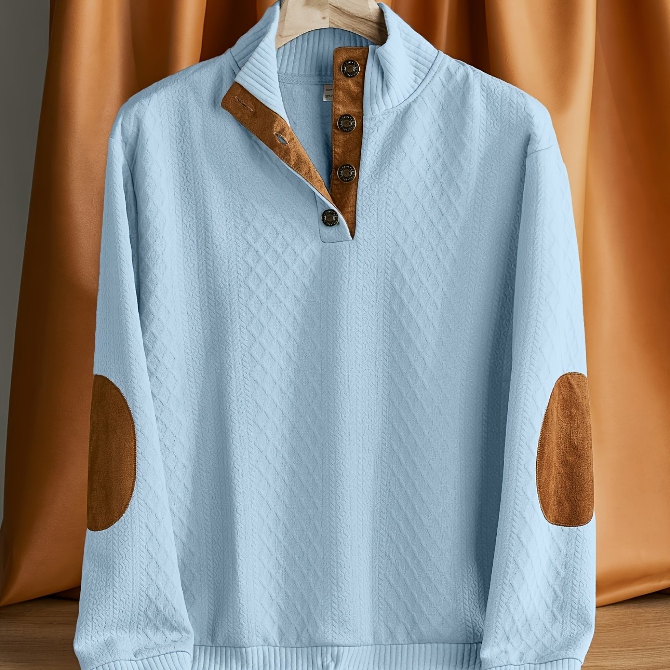 Style New Colorful Jacquard Button- Half-zip Stand Collar Long-sleeve Base Layer Top For Autumn And Winter