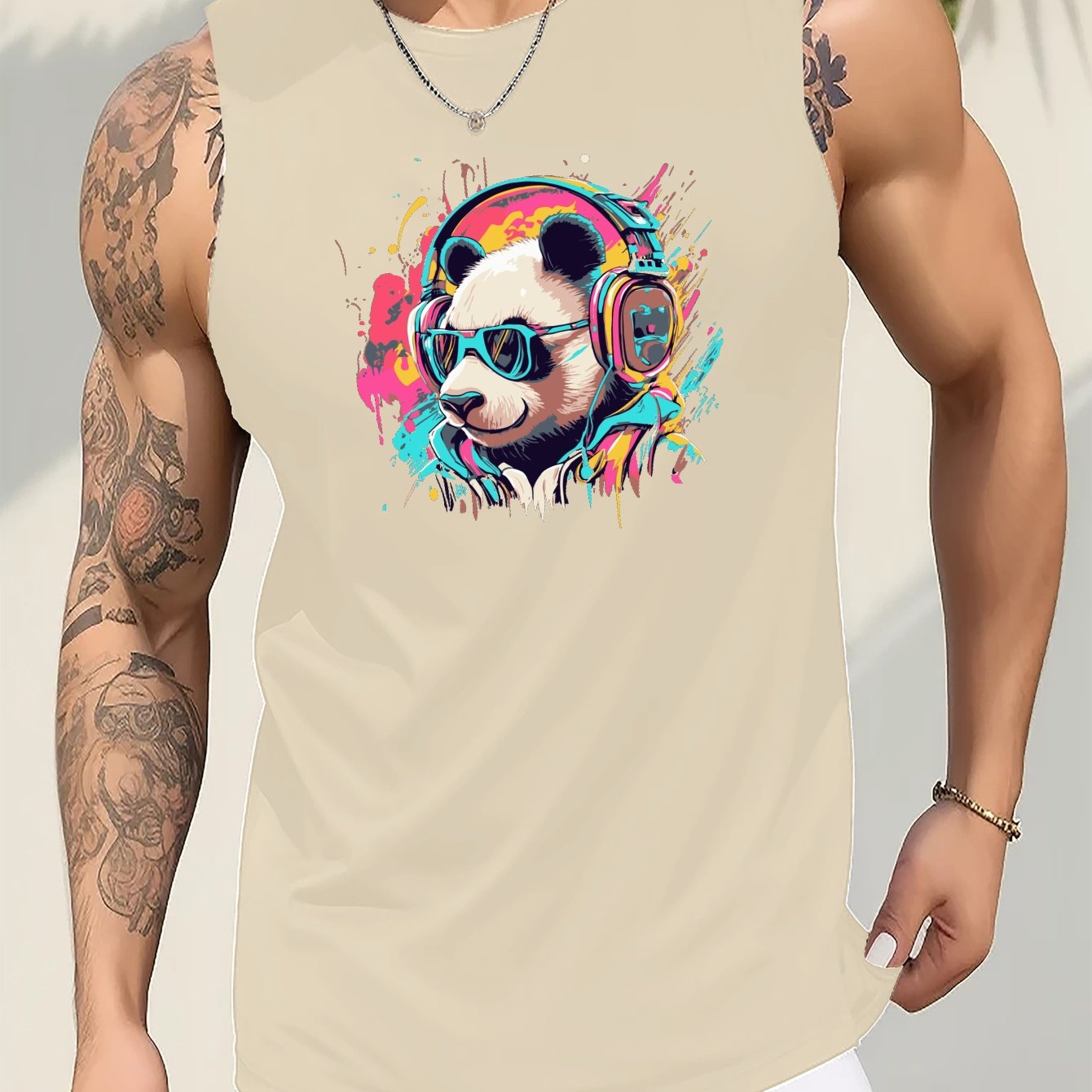 TEMU 1175 Style Youth Vest Men's Summer Outer Wear Basketball Sports Waistcoat Trendy Vest Printed Sleeveless T-shirt