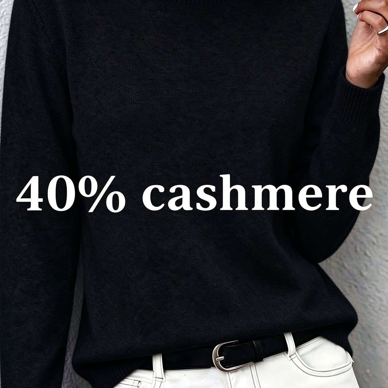 TEMU Pull en à manches longues pour femme, , confortable, de avec une texture pelucheuse. T-shirt de style français avec un look élégant, haut de