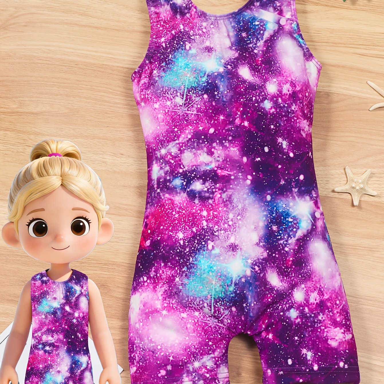 Starry Sky Pattern Swimsuit Sleeveless Cute Comfortable Toddler One-piece Suit Suitable For Summer Beach And Bathing Boxer Swimsuit