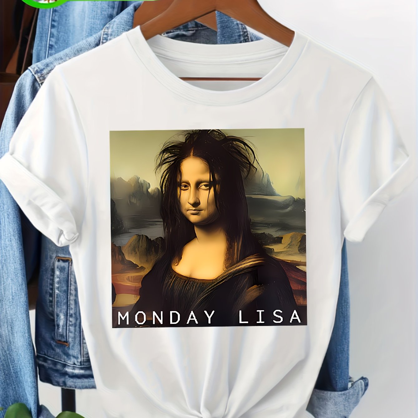 Image of Plus Size - A With A Monday Vibe Design, Women's Size S T-shirt, High-quality Casual Wear For Everyday And Weekend, A Gift For Who And Humor