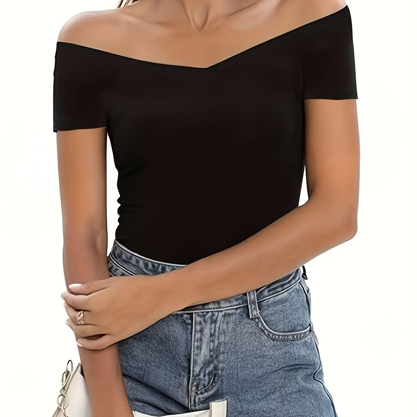 Women' V Neck Short Sleeve Casual T-shirt