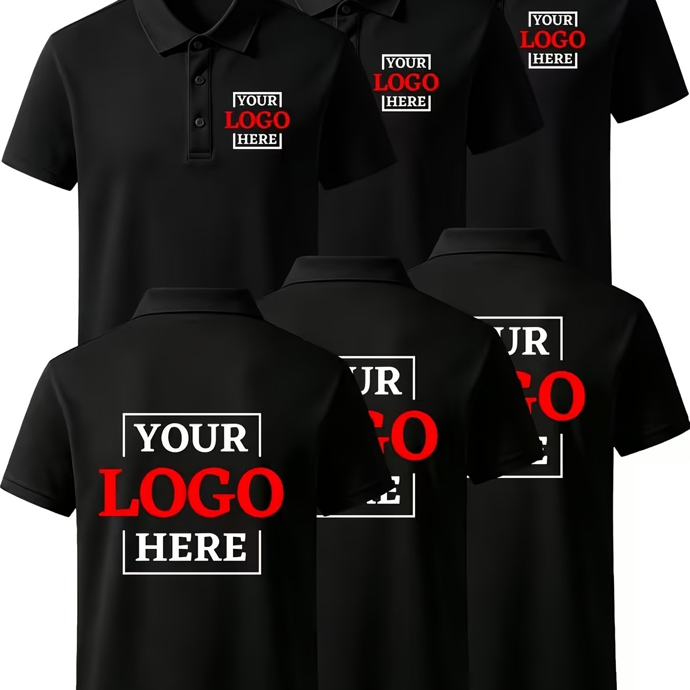 TEMU 3pcs Custom Product - Customizable Men's Shirt With Front Chest, Left Arm, And Back Customization - Corporate Uniform Customization - - Suitable