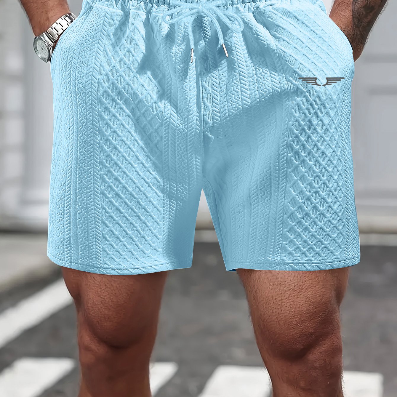 TEMU Fashionable Sporty Lace-up Shorts Men' Fitness Casual Trendy Outfit Shorts