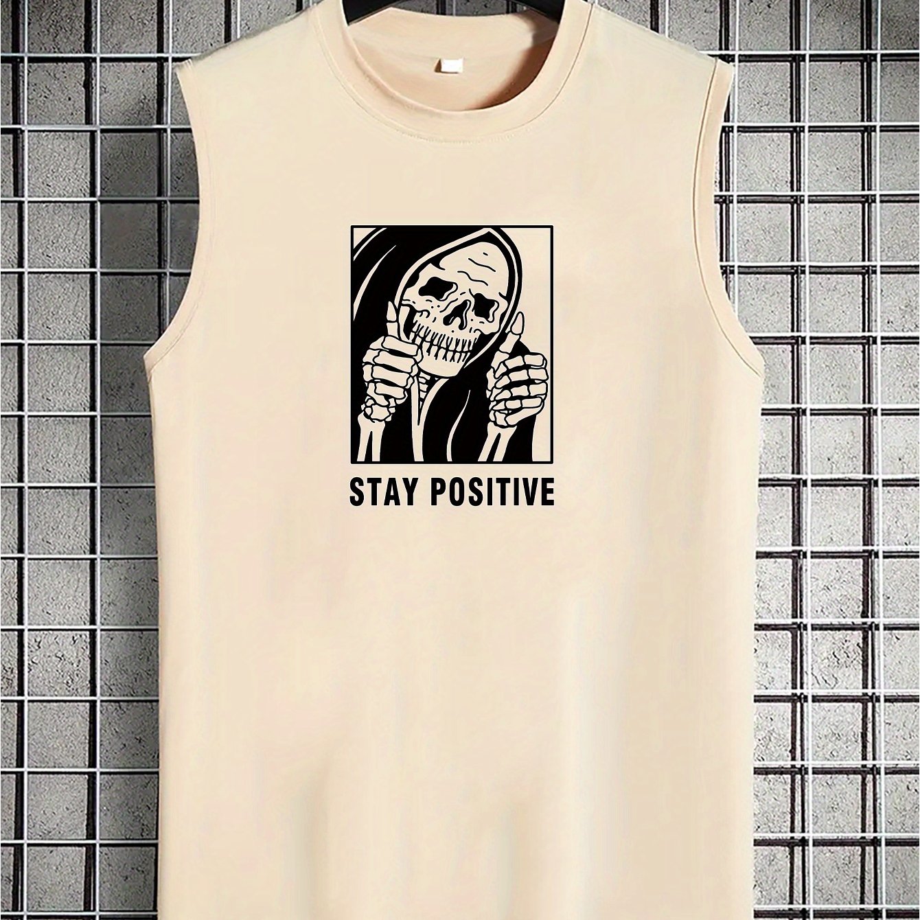 TEMU Spring And Summer Tank Tops Featuring Style, Print For Young Men, Perfect For Casual Wear With A Round Neck