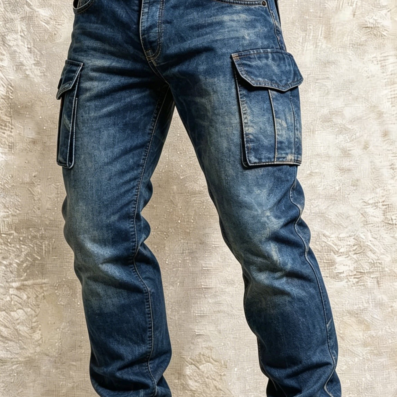 Image of Men's Multi-functional Overalls - Machine Washable Straight Trousers With Beltless, Suitable For Gym,, & Casual Wear | - Regular Fit Pants For