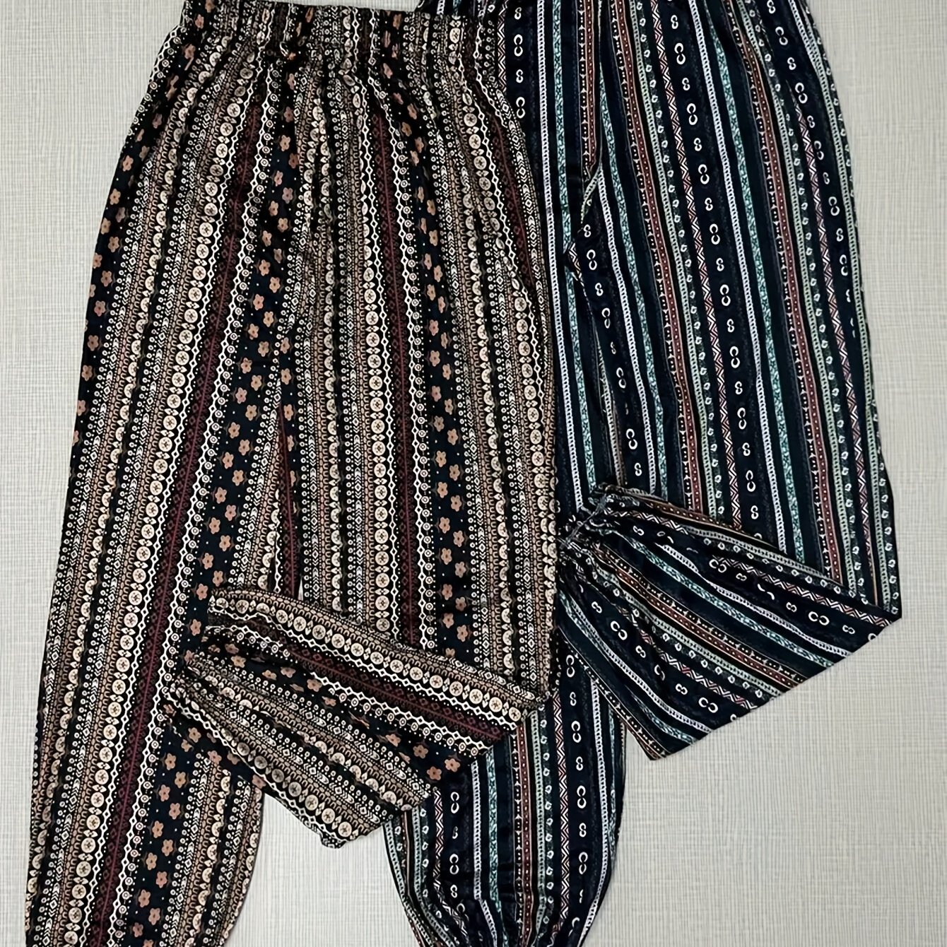E-shop 2er-Pack Hosen mit Blumenmuster, mit bequemer elastischer Taille für Damen Nachtwäsche und Loungewear