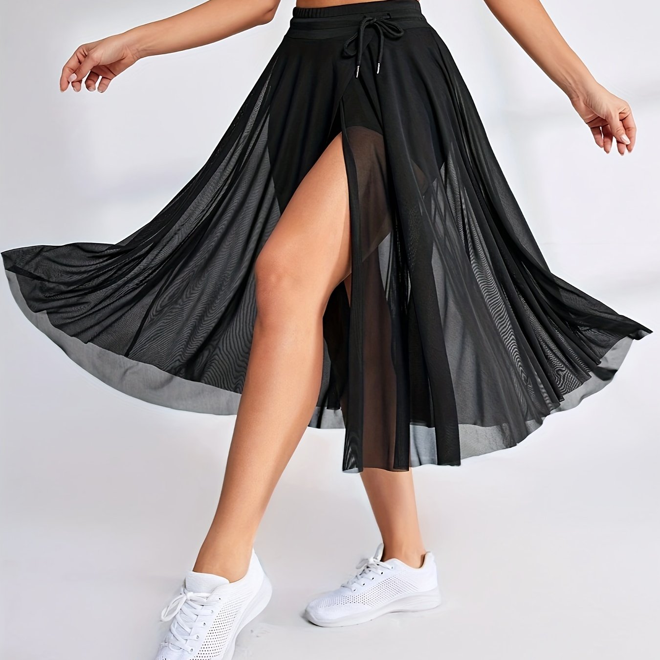 Image of Women's Casual Mesh Sport Skort With Pockets, Suitable For Sports, Running, Outdoor, And Leisure