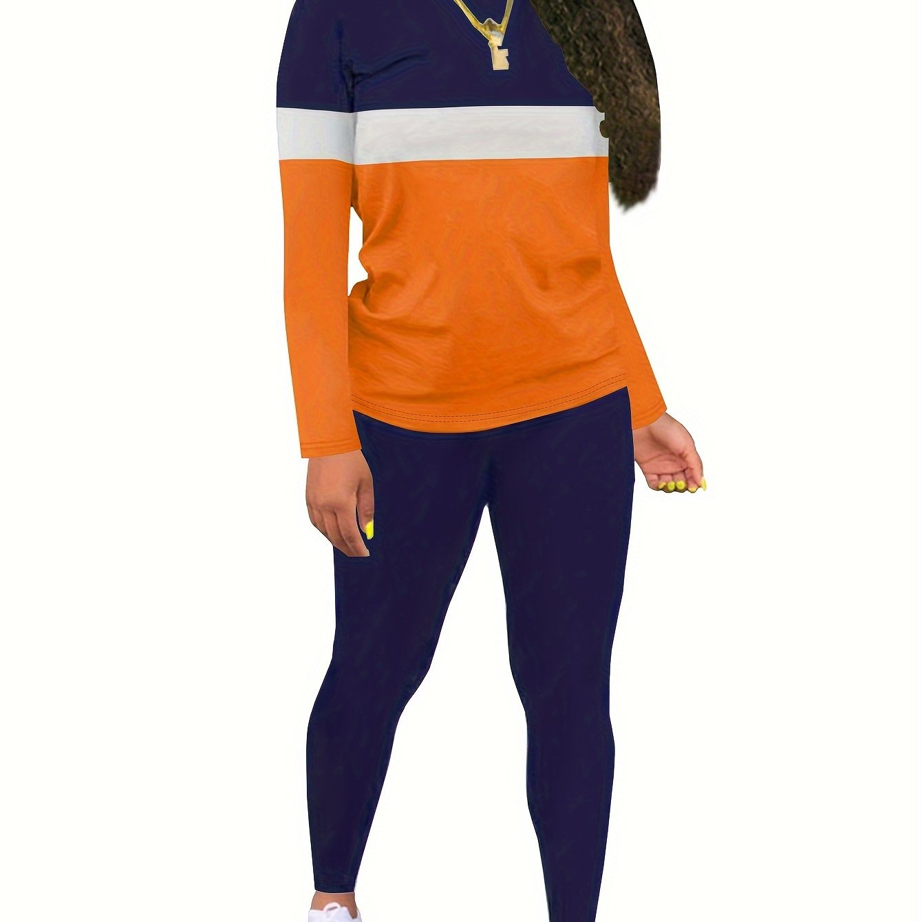 TEMU Completo Due Pezzi da Donna Elasticizzato con Stampa Color-Block Gradient