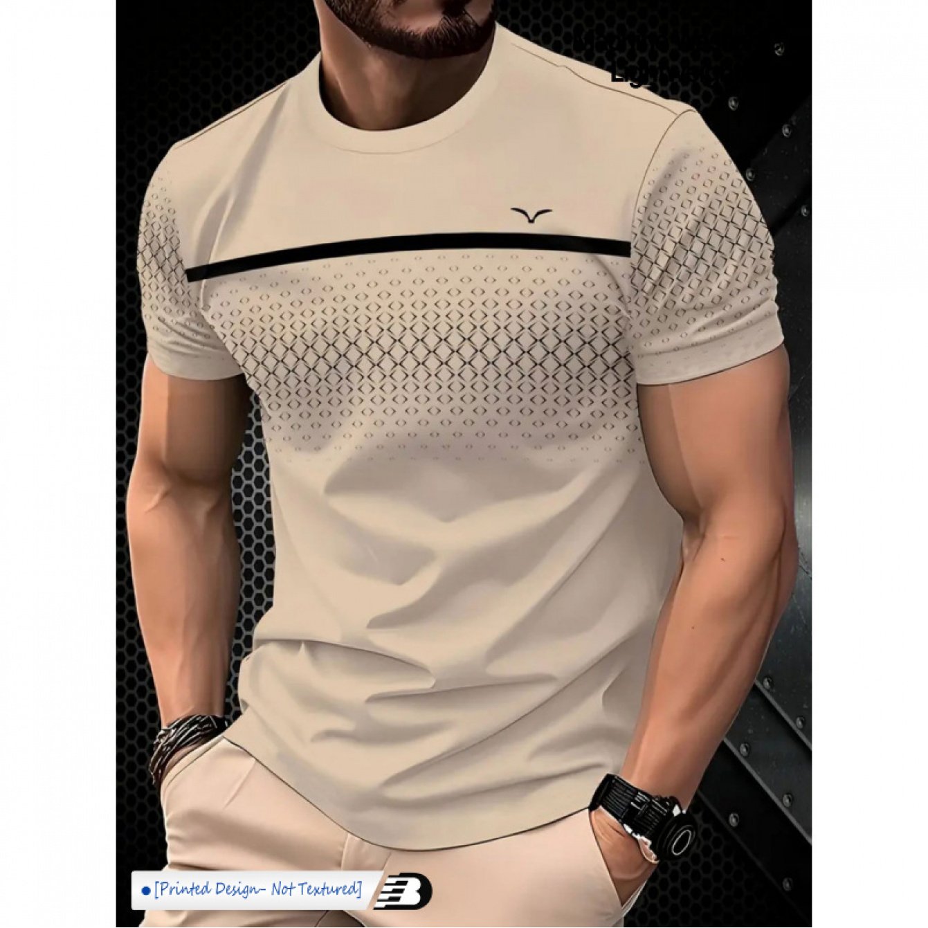 TEMU Men's Fashion Print T-shirt - Round Neck, Short Sleeve, Comfortable Fabric, Machine Washable - Casual Wear And Adult Gift. [print Design- Not